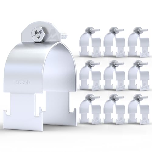 (Pack of 10) 3'' Rigid Conduit Clamp, Electrogalvanized Steel, Corrosion-Resistant, Fits Strut Channel, Electrical Conduit Mounting Hardware – 3 Inch Electrical Clamps, Silver