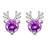 Pendientes de piedras preciosas, tres aretes de Navidad con clip, talla única, Cristal, Sin piedra preciosa