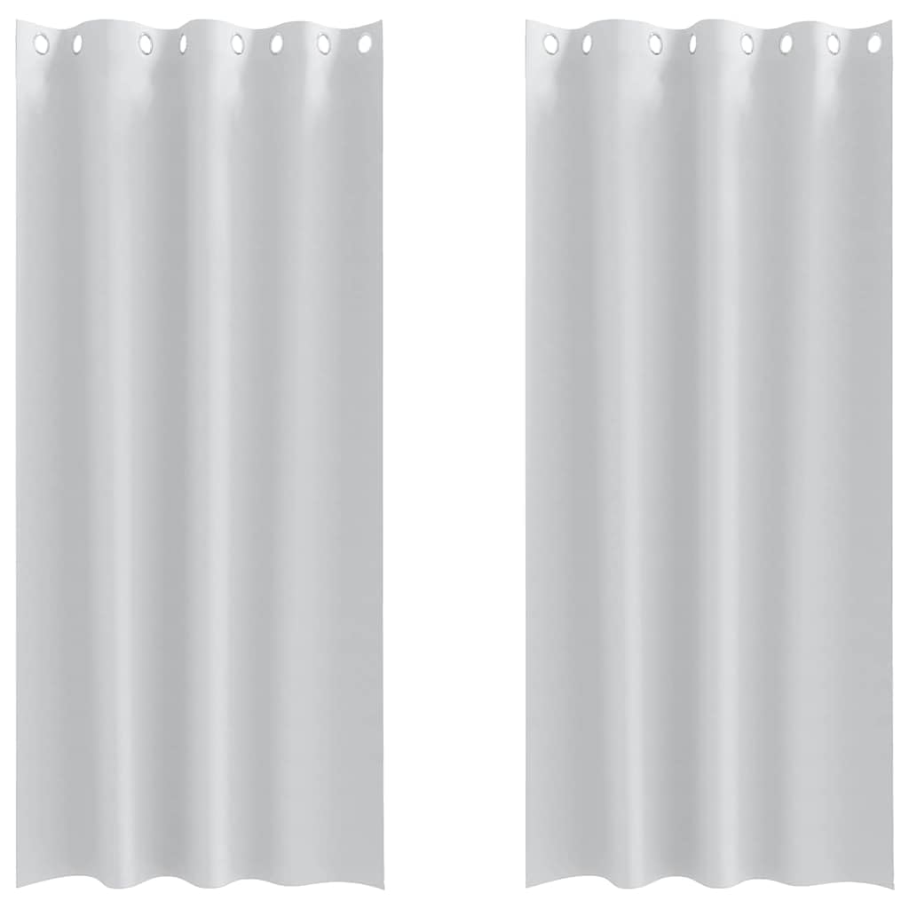Cortinas opacas con anillas, 2 unidades, poliéster gris claro, 225 x 140 cm, con ojales y trabillas, para salón, dormitorio, oficina, con protección de privacidad y protección contra la luz