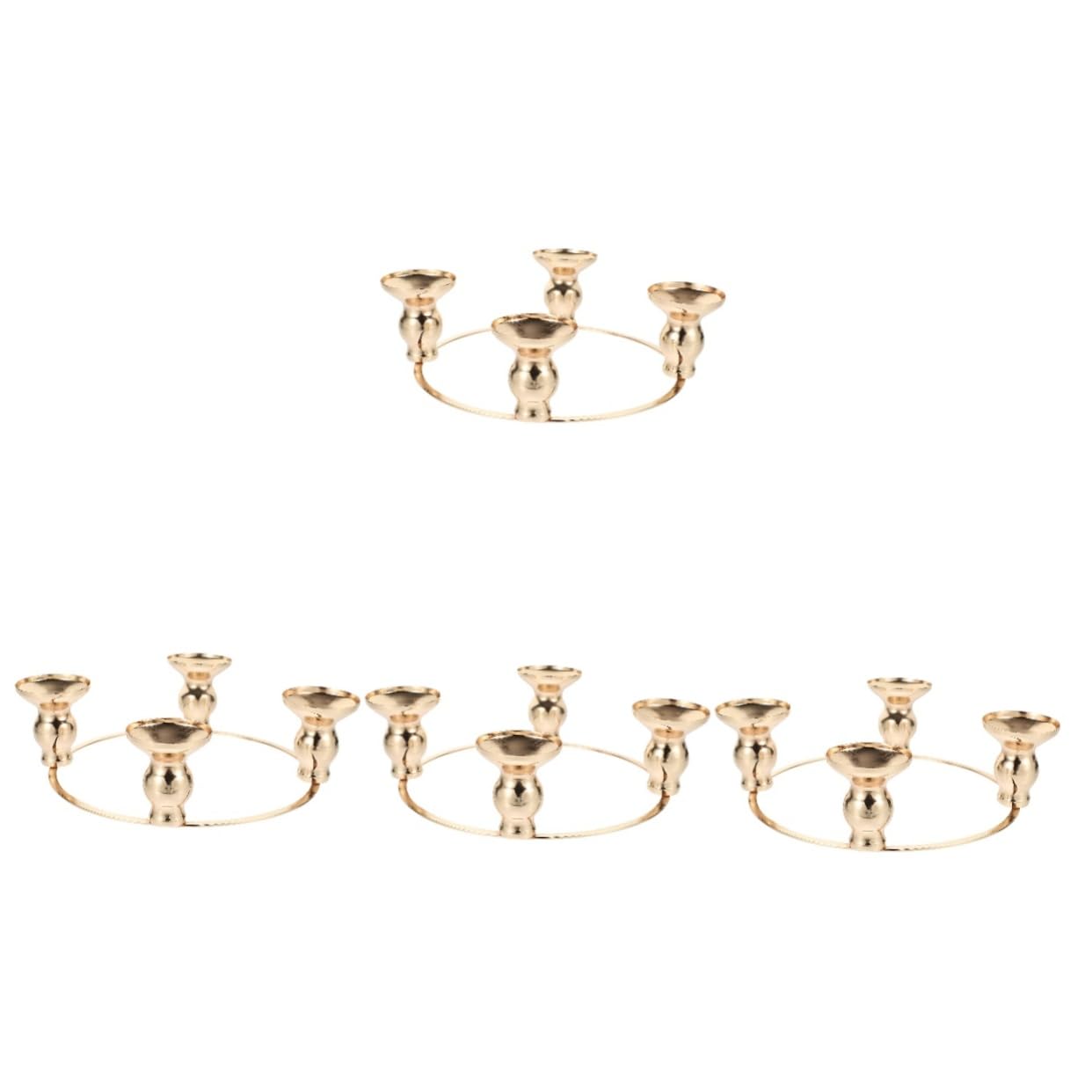 Cabilock 4 Stück Adventsleuchter Stumpenkerzenring Adventskranz Kerzenring Adventskranz Und Kerzen Stumpenkerzenhalter LED Kerzen Kerzenständer Leuchter Weihnachten Golden Eisen