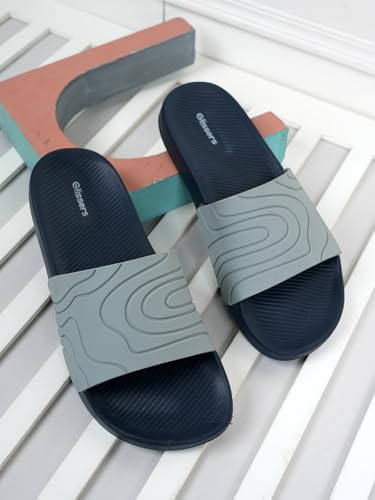 Image of Men & Boys Embossed Sliders | Soft EVA Flip Flops & Slippers