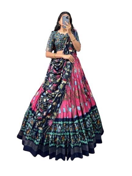 Women's Festive Tussar Silk With Foil Printed and bandhani Printt Lehenga Choli-picture-55
