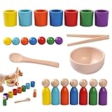 Generisch Holz-Farbensortierspielzeug,Frühes Pädagogisches Spielzeug | Farbensortierbecher | Für Kinder Mädchen Zuhause Kindergarten Klassenzimmer Tagesstätte Familientreffen Geburtstagsfeier