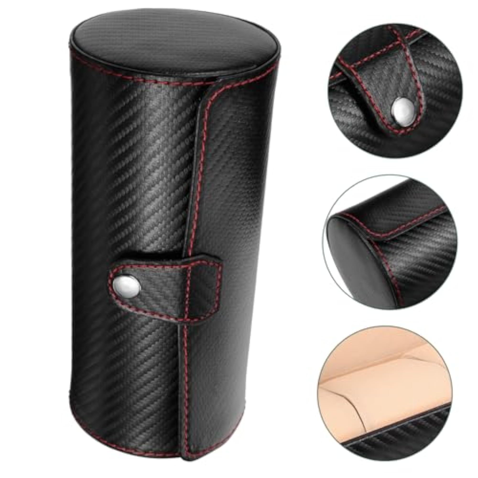 Compact PU Watch Storage Box for Men, Travel Organizer