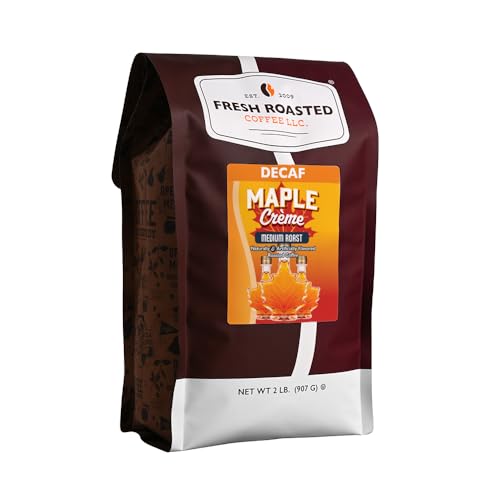 Image of Fresh Roasted Coffee, Decaf Maple Creme Flavored Drip Ground Coffee, Medium Roast, Kosher, 2 lb (32 oz)