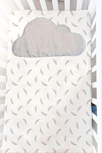 Kushies Crib Sheet Flannel With Satin Cloud White #TOP25