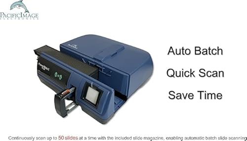 Pacific Image Electronics POWERSLIDE X PLUS 35Mm Slide Scanner. Auto Batch Scan Mounted Slides. Maximum 50 Slides/Batch Scan. 10000 Dpi/True Color. 4.2 Dynamic Range. Mac/Pc. thumb #1