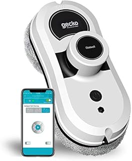 Gladwell, Gecko Robot Window Cleaner, Smart Glass Cleaning Robotic Technology App and Remote, Powered Washer for Table High Windows Ceiling Magnetic Automatic, Outdoor Indoor, White