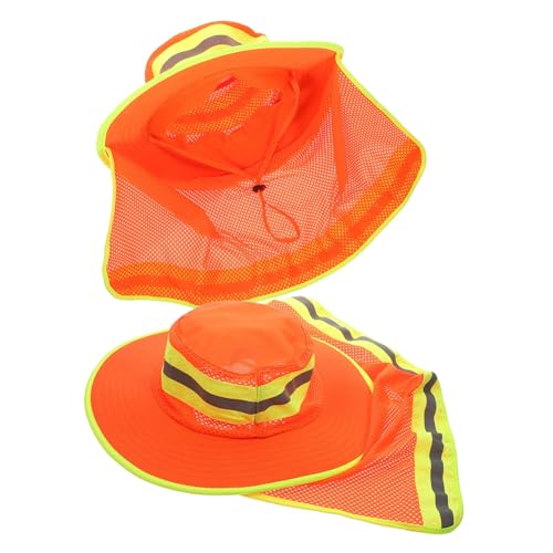 Chapeau du pêcheur Orange à Large Bord pour Randonnée et Jardinage Épanoui