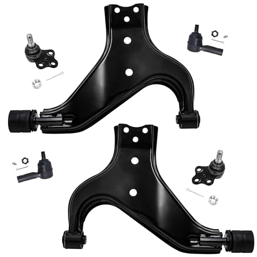 Image of Detroit Axle - 6pc Front End Kit for 96-04 Nissan Pathfinder, 97-03 | Infiniti QX4, 2 Lower Control Arms 2 Lower Ball Joints 2 Outer Tie Rods 1996 1997 1998 1999 2000 2001 2002 2003 2004