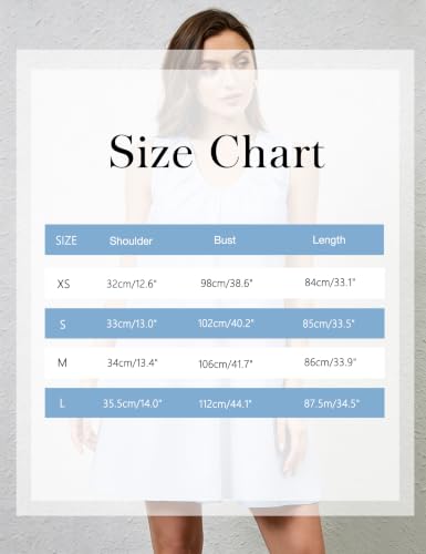 Image of Women Summer Sleeveless Babydoll Mini Dress Scoop Neck Loose Fit Tank Dresses Party Ruched Short Dress with Pockets