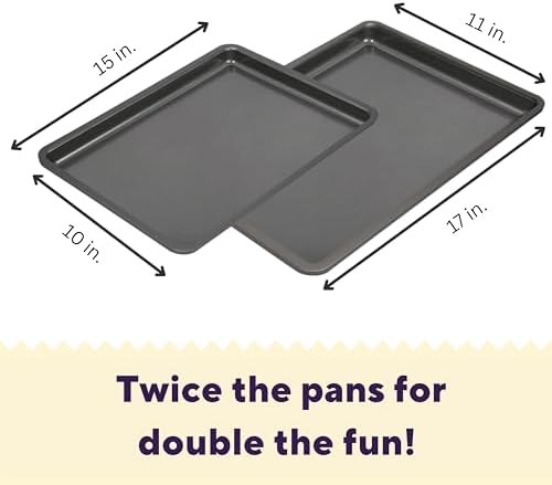 Wilton Silver 2- Piece Non-Stick Baking Sheet Set, Stainless Steel Bakeware for Baking and Roasting, Made without PFAS - Thumbnail 3