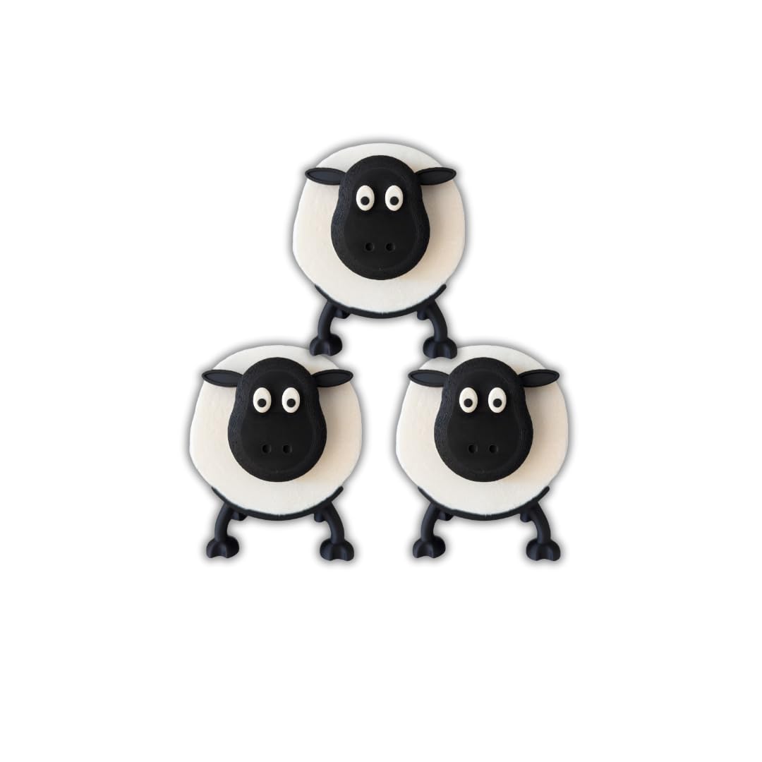 Triformia - Sheep Toilet Roll Holder - Funny Toilet Paper Holder Free Standing Bathroom Set - 3D Printed Black Sheep Loo Roll Holder - Hilarious Tissue Paper Roll Storage - Set Of 3 (3)
