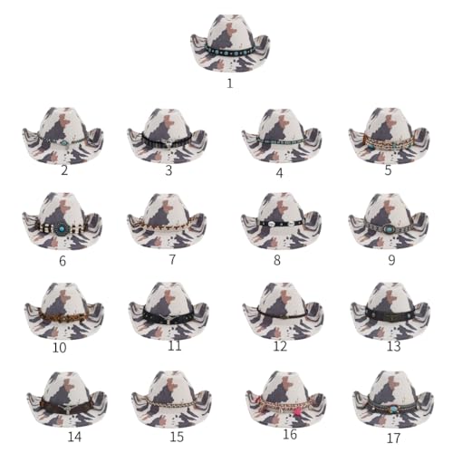 Adult Hat with Pattern for Woman Western Hat Model Show Photography Camouflage Hat3