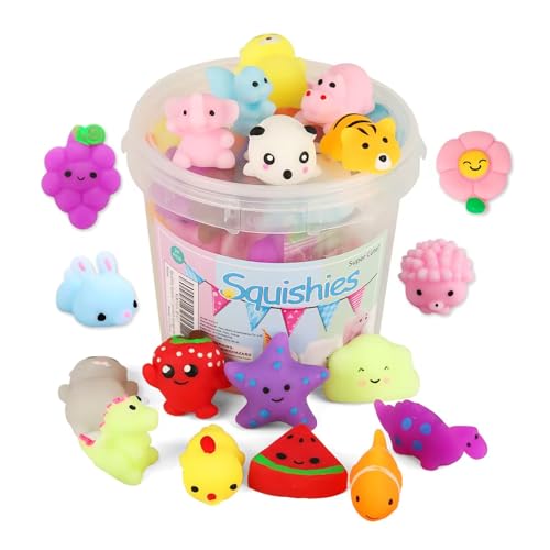 KINGYAO Squishies Squishy Toy 24pcs Party Favors for Kids Mochi Squishy Toy moji Kids Mini Kawaii...