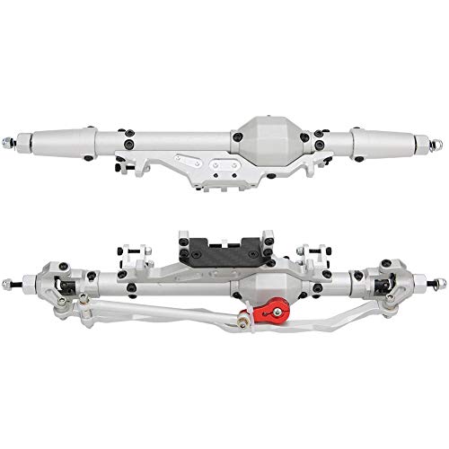 Dilwe RC Axle RC Accessories, RC Front Rear Axle RC Rear Axle Compatible with Axial Wraith RR10 1/10 RC Climbing Car RC Car Replacement Parts(Silver)