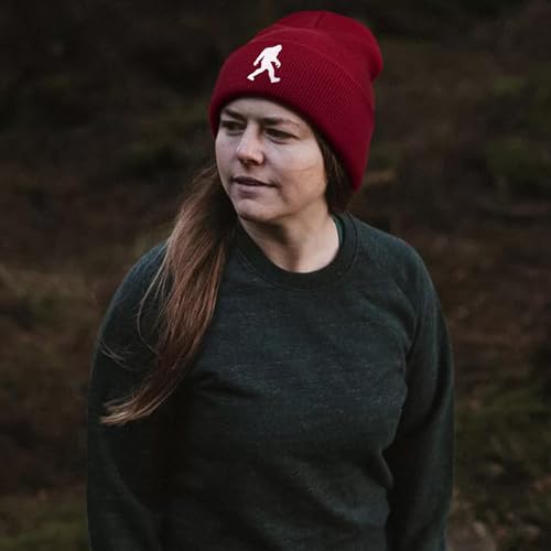 Image of Bigfoot Beanie for Men - Sasquatch Hat Winter Knit Cuffed Beanie for Women - Bigfoot Gifts for Christmas & New Year