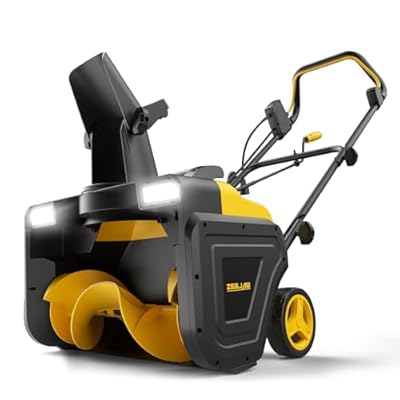 ZEGJAW 20-Inch Corded Snow Blower, 15-AMP Electric Snow Blower with 25ft Throwing Distance, Dual LED Light, 1800 Watt Motor, Walk-Behind Snow Blowers for Walkways and Driveways