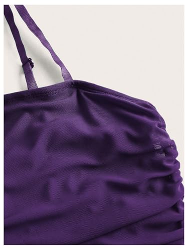 SOLY HUX Women's Sexy Ruched Spaghetti Strap Mini Dress Sleeveless Bodycon Party Cocktail Dresses4