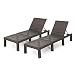 Great Deal Furniture 303855 Joyce Outdoor Multibrown Wicker Chaise Lounge Without Cushion (Set of 2)