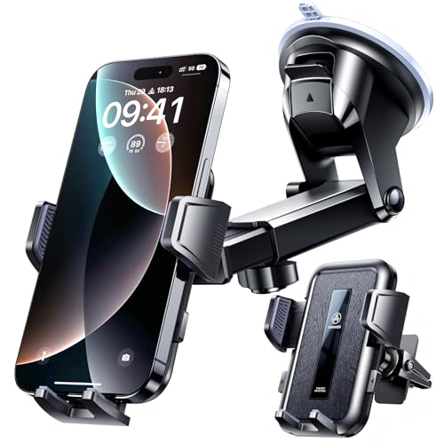 VANMASS 2026 Car Phone Holder【Military-Grade Strongest 90+LBS Suction】Phone Holder for Your Car Dashboard Windshield Vent Cell Phone Mount Truck Stand Cradle for iPhone 17 Pro Max 16 15 14 13 Android