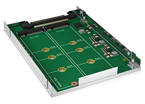 ICY BOX IB-M2U02-R Convertisseur Raid 2 x M.2 SATA SSD vers 1 x SATA Express (10 Gbit/s), 2230/2242/2260/2280, Raid 0/1/Single Boîtier de 2,5