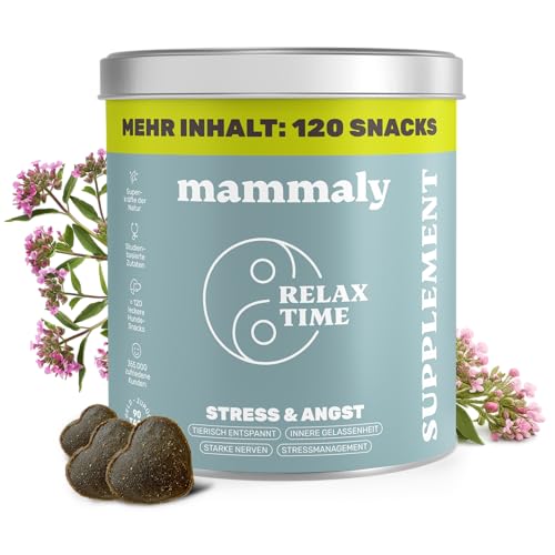 mammaly Beruhigungsmittel für Hunde Relax Time - 120 Leckerlis mit Baldrian & Zitronenmelisse...