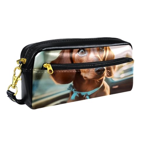 Astuccio per matite astuccio estetico cane in macchina per marrone