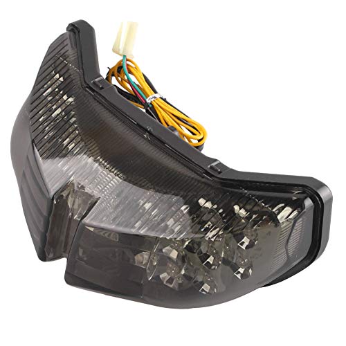 Image of MZS Motorcycle Tail Light LED Integrated for FZ1 2006-2015, FZ8 2011-2013 | Rear Turn Signal Blinker Running Taillight, Stop Brake Light, Waterproof Dustproof Smoke Lens, Amber Red Dual Color Lamp