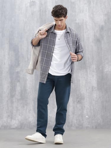Image of WROGN Men's Cotton Stretch Jeans | Solid | Slim Fit