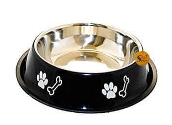 Sage Square Dog Stainless Steel Bowl with Anti Skid/Slip Rubber Base for Food and Water with Squeaky Pet Toy for Pets, Dogs, Puppy, Cat, Kittens (1600ml) (Random)