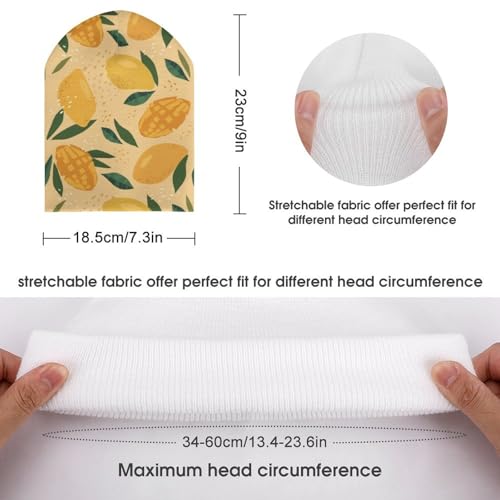 Fruit of Mango and Leaves Pattern Kids Beanie Hat for for Girls Boys Children Cap Winter Knitted Chemo Cancer Headwear Accessories Gifts Decoration2
