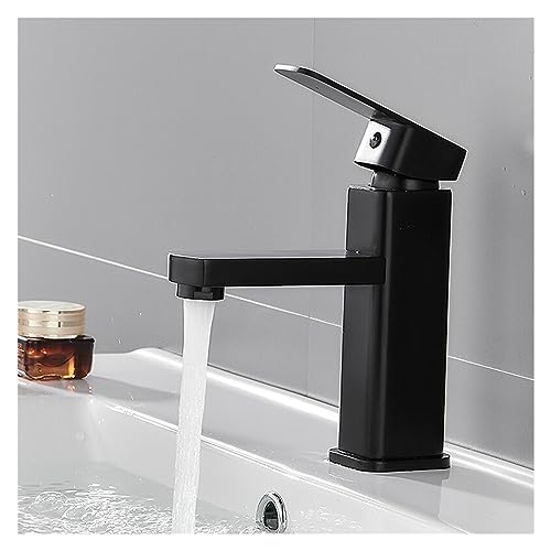 Robinet de vanité noir anti-calcaire mitigeur monotrou lavabo - 4