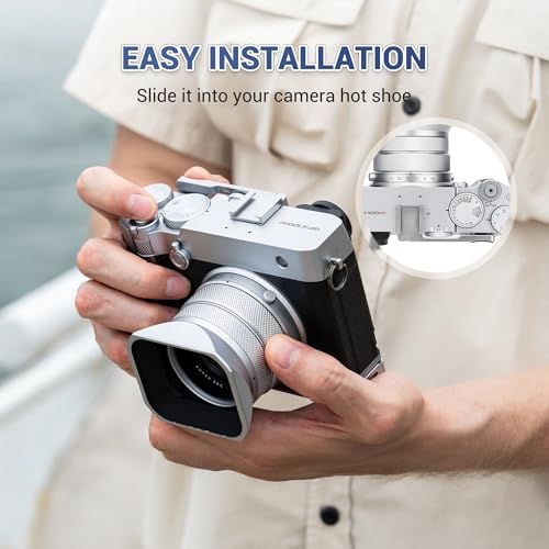 Image of GFX100RF Foldable Thumb Up Grip Rest Holder for Fujifilm GFX100RF - Silver | GFX 100RF Thumb Grip w Built-in Cold Shoe Mount & Hot Shoe Cover Protector Thumb Rest Support,Not Affect Use of Camera Button