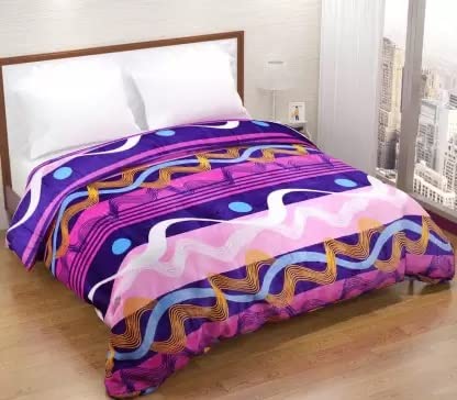 Image of VAS COLLECTIONS Premium Plush Double Blanket | 300 GSM Lightweight Cozy Soft for Bed, Sofa, Couch, Travel & Camping| 220x230 cm or 86x90 inches | Pink&Blue