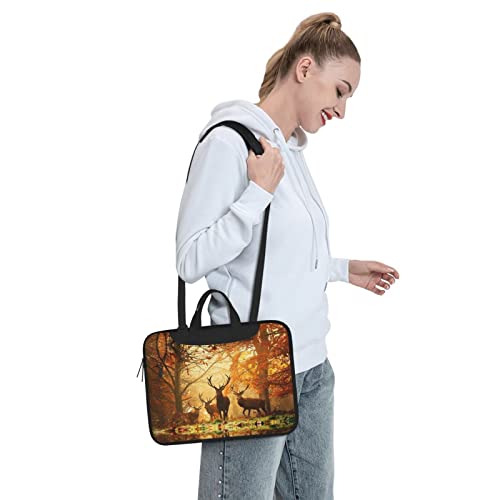 Maletín para portátil con dibujo de ciervo y bosque, unisex miniatura 7