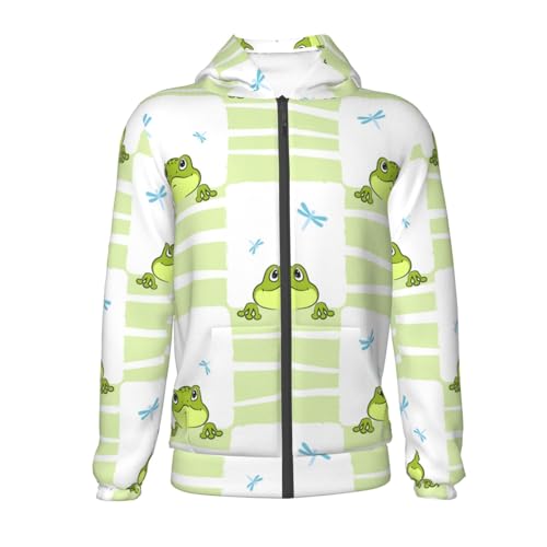 Frogs and Dragonflies Kid Hoodies Boys Zip Up Sweatshirts Girls Pullover with Pocket2