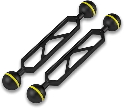 Bras sphériques Sea Frogs double rotule 22.9 cm avec joints jaunes antidérapants HZB-DA-1