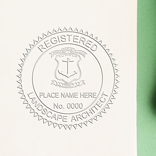 Rhode Island Landscape Architect Seal Embosser Premium Blue Soft Grip, Ideal for RI Landscape Architects, 1-5/8 Size - Perfect Tool for Professional Rhode Island Landscape Architect Seal Impressions