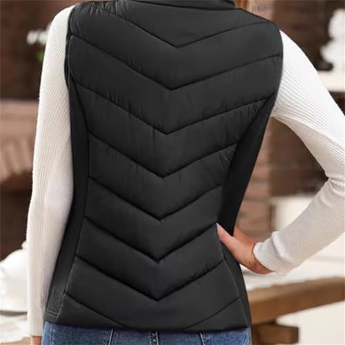Cozy Without Bulk: Puffer Vest Women Sleeveless Zip up Outerwear, Micrscopic Casual Sleeveless Stand Collar for Women2