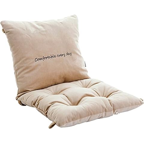 Alibo Nonslip chair seat cushions and lumbar back supports pillow with string tie backs beige grip garden seating pads coccyx cushion for kitchen,offfice,dinning room Cover
