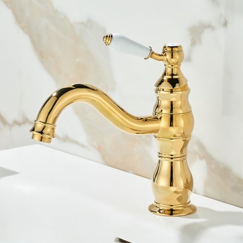 Mitigeur de lavabo vintage chromé pour vasque monotrou de salle de bain