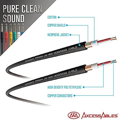 Miniatura 8 de AxcessAbles - Cables de conexión TS a 14 (0.250 in) TS a 14 (0.250 in) TS desequilibrados mono multicolor, paquete de 6 cables externos para