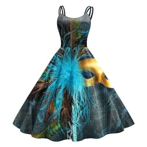 Robe trapèze rétro sans manches pour femme | Tenue de bal chic