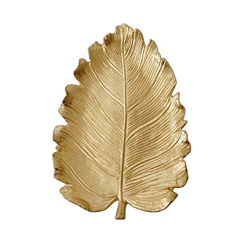 Pasiir Small Leaf Shaped Trinket Dish, Decorative Gold Jewelry Dish Tray, Ring Hodler Dish Jewelry Organizer