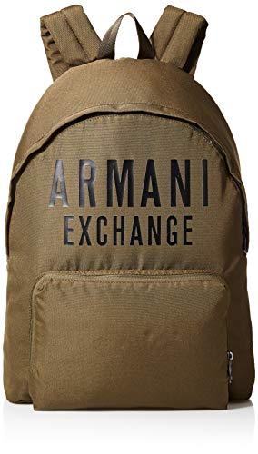 AX Armani Exchange mens Oversized Logo Backpacks, Military Green, UNI US