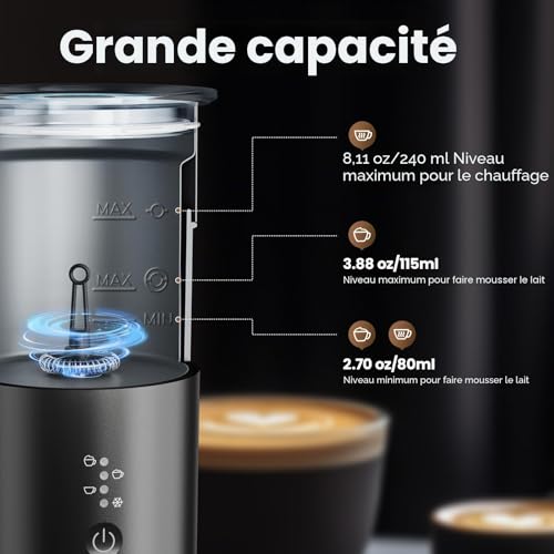 Mousseur à Lait Morpilot Appareil Emulsionneur Chauffe-lait Automatique