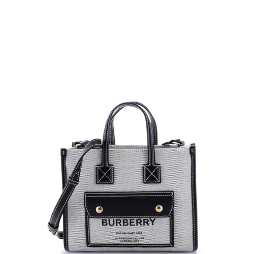 Pre-Loved Freya Shopping Tote Canvas with Leather Mini, Gray