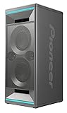Pioneer Club 5 Bluetooth Lautsprecher (LED Lichteffekten, Voice Control, USB für MP3 Wiedergabe, App, 2 x 60 W RMS), für Geburtstags-, Garten-, WG-Party, Fitness- und Heimstudio, grau