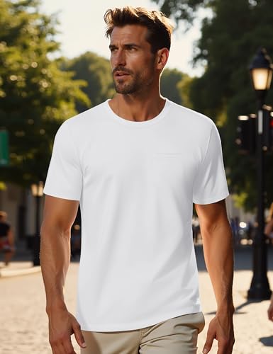 MAGNIVIT Men's Cotton Pocket Tee Shirts Soft Crew Neck Solid Color T Shirt Casual Short Sleeve Summer Basic Tops3